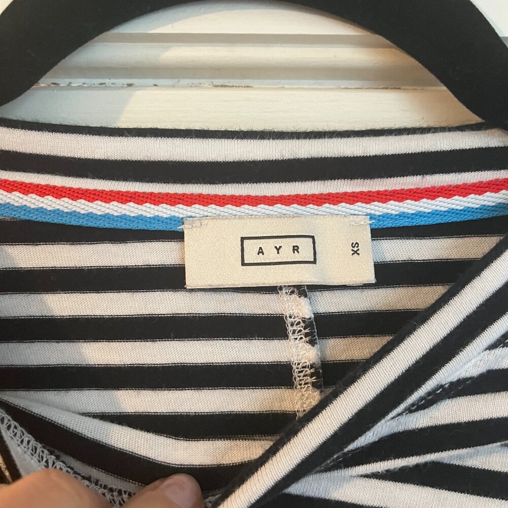 AYR Slushy Cropped Striped Tee, size xs